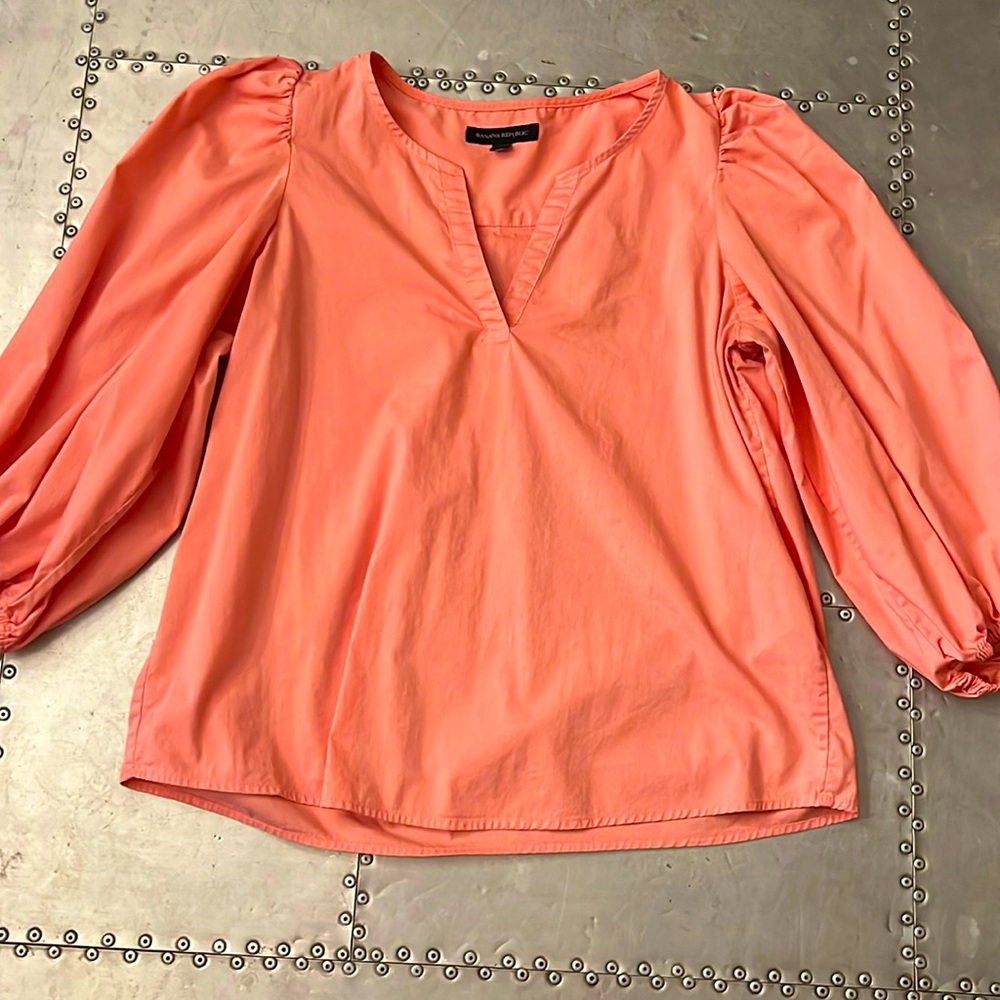 Banana Republic Pink Puff Sleeve Top
